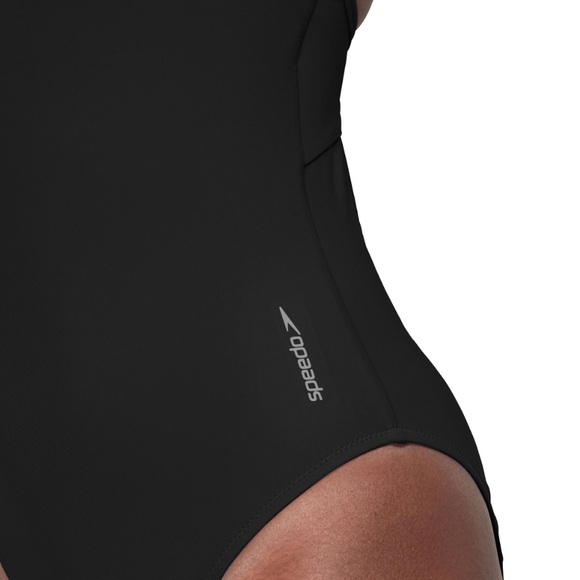 NWT** SPEEDO SIS ColorBlock Racerback One Piece Swimsuit | L | Black - Picture 4 of 14